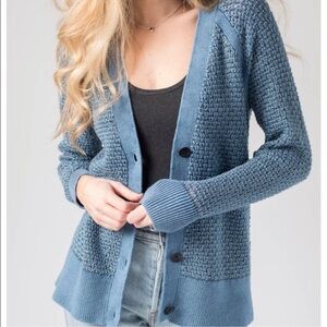 Rag and Bone Kyra v-neck button front metallic knit cardigan